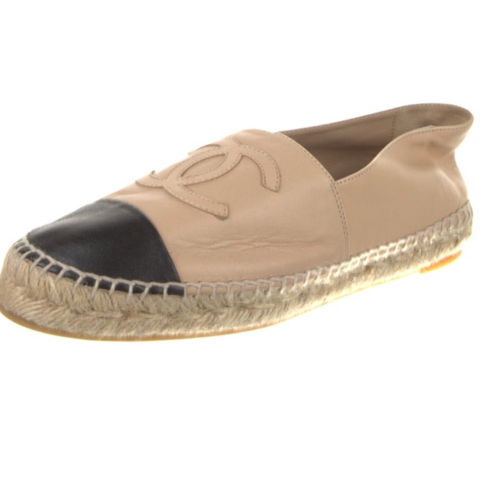 Chanel Interlocking Cc Leather Espadrilles Nude &… - image 5